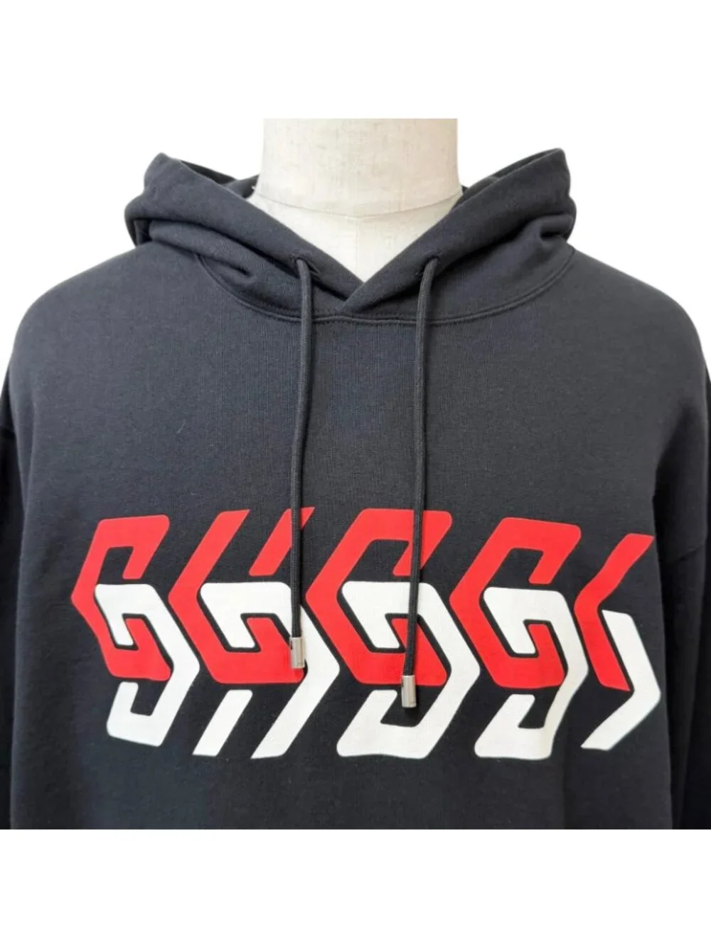 Gucci Cotton 100% Logo Print Pullover Hoodie Black XXL